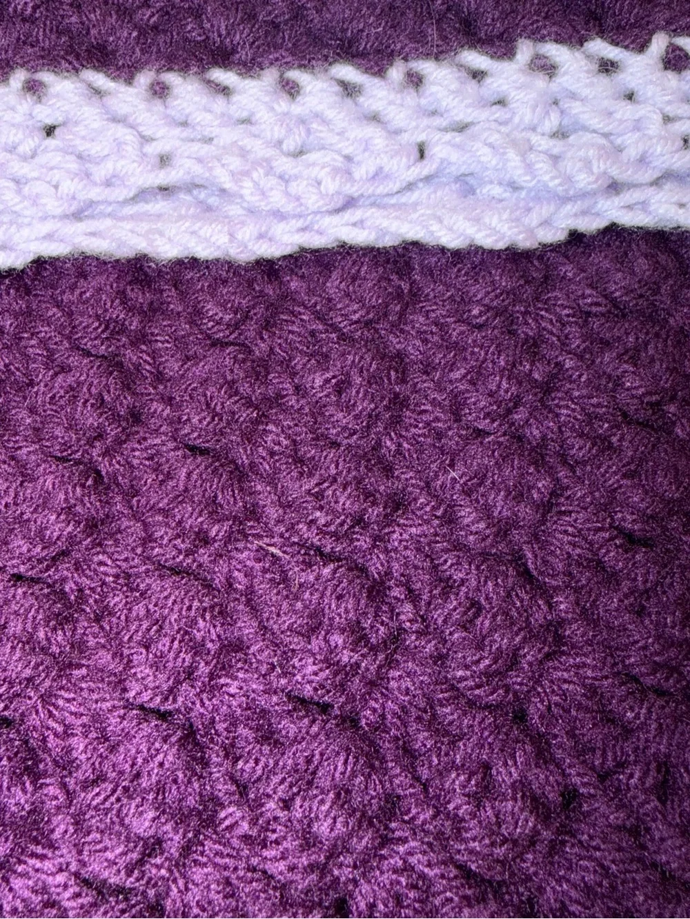 Handmade Purple Crochet-Textured blanket afghan